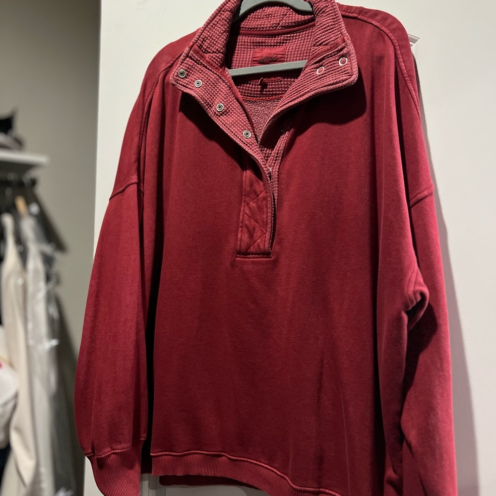 Aerie Getaway Quarter Snap Sweatshirt